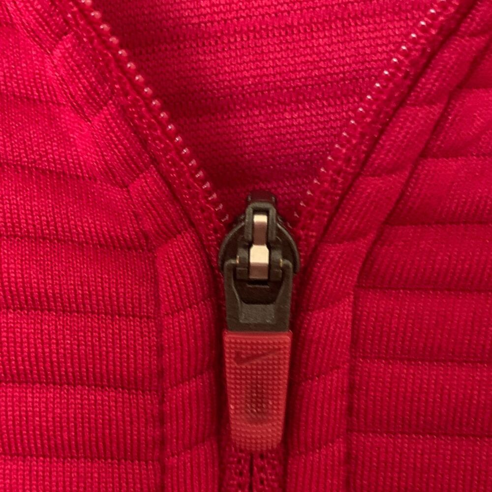 Nike Dri- Fit Full Zip Hoodie Size L Red Logo Sleeve & Back Hem - Picture 5 of 11